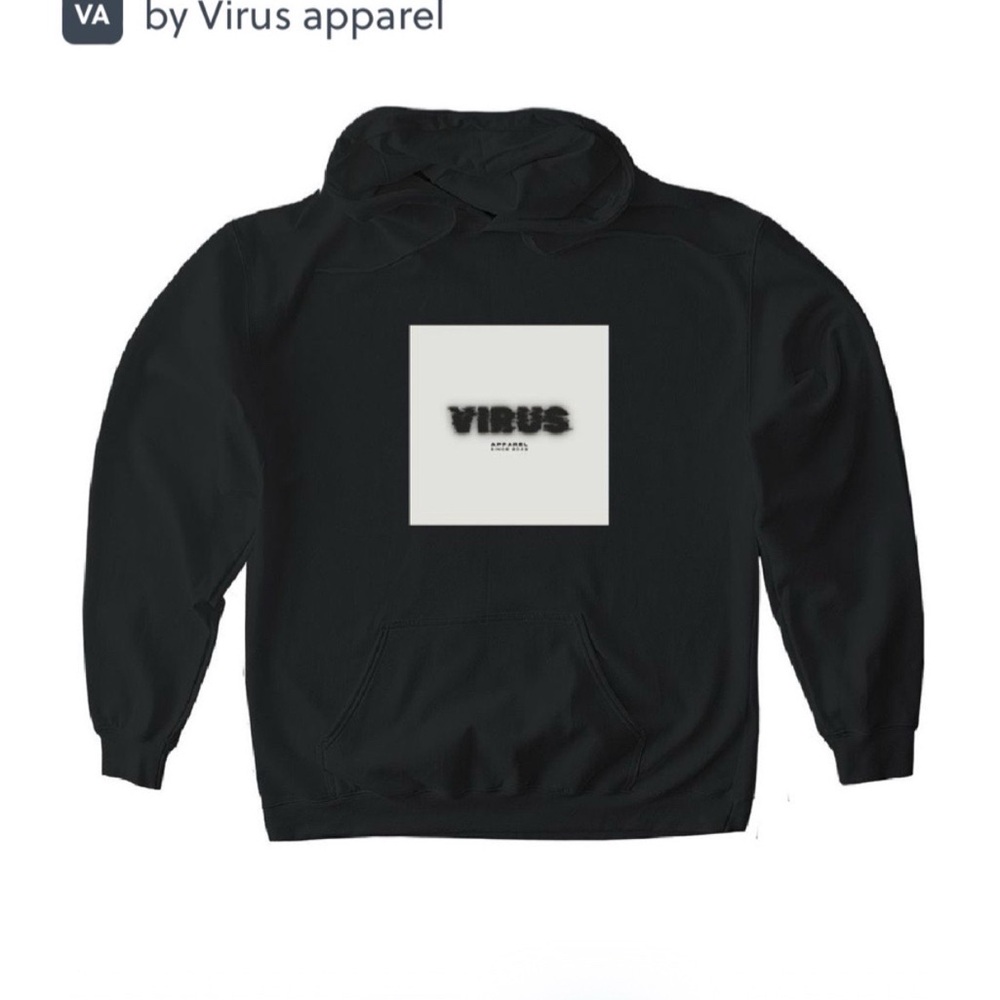 Black Pullover Hoodie with Relaxed Fit and Graphic Design